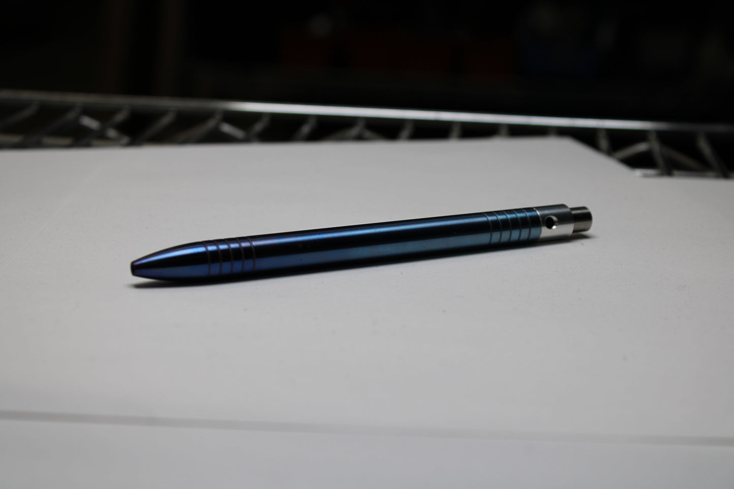 40 Clipless Click Pen x KVR Finishing - 6Al-4V Titanium - 6061 Aluminum Mechanism - Round Nose - Grip Lines - Pilot G2