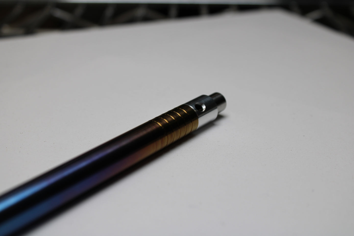 40 Clipless Click Pen x KVR Finishing - 6Al-4V Titanium - 6061 Aluminum Mechanism - Round Nose - Grip Lines - Pentel EnerGel