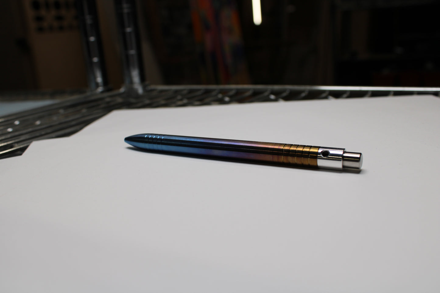 40 Clipless Click Pen x KVR Finishing - 6Al-4V Titanium - 6061 Aluminum Mechanism - Round Nose - Grip Lines - Pentel EnerGel