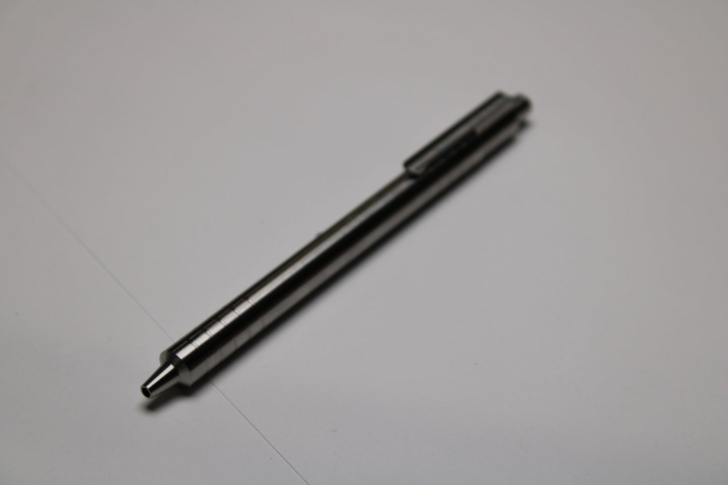 36 Click Clipped Pen - 6Al-4V Titanium - Step Nose - Grip Lines - Pentel EnerGel