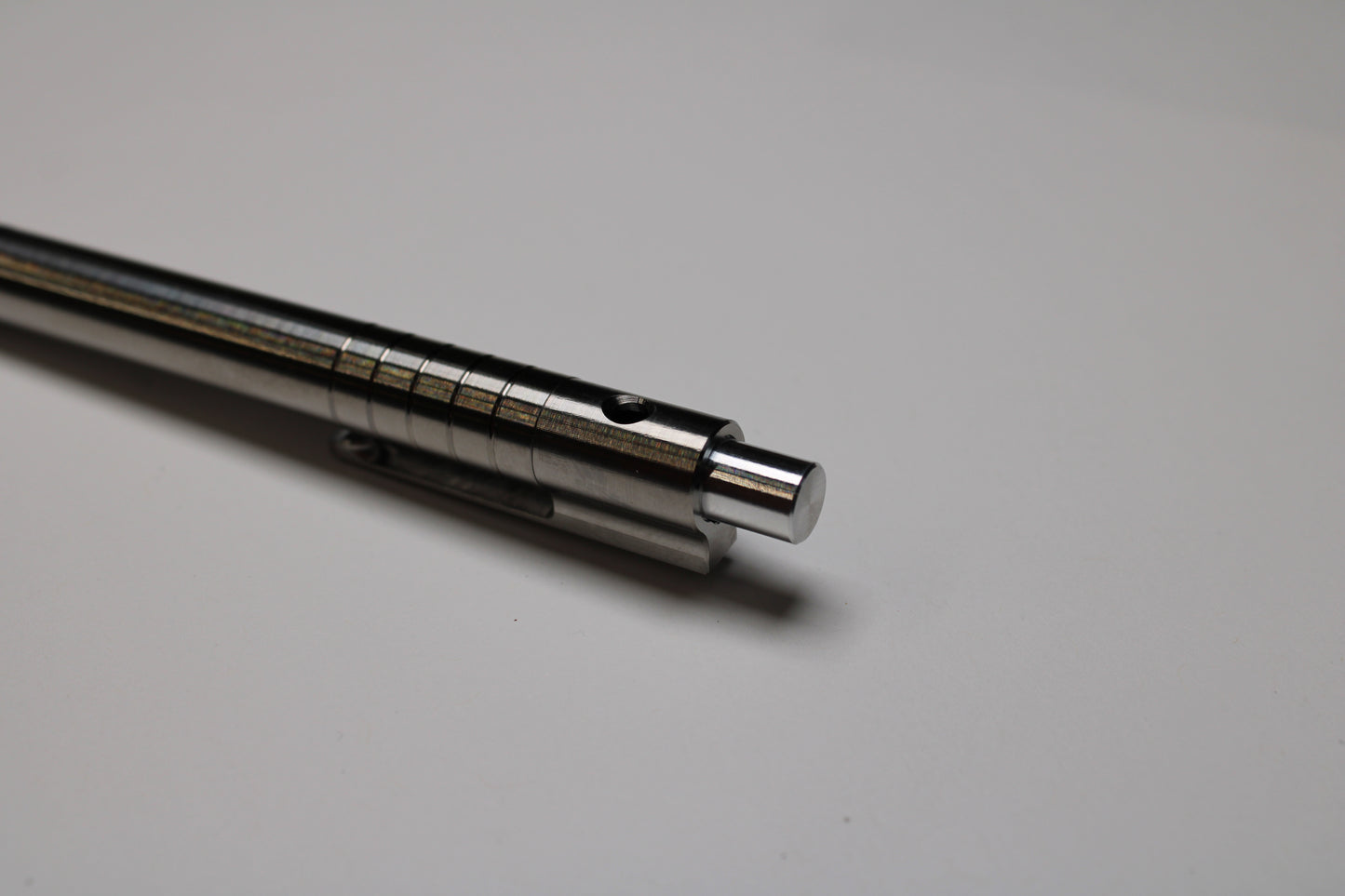 40 Click Clipped Pen - 6Al-4V Titanium - 6061 Aluminum Button - Conical Nose - ISO G2 (Parker)