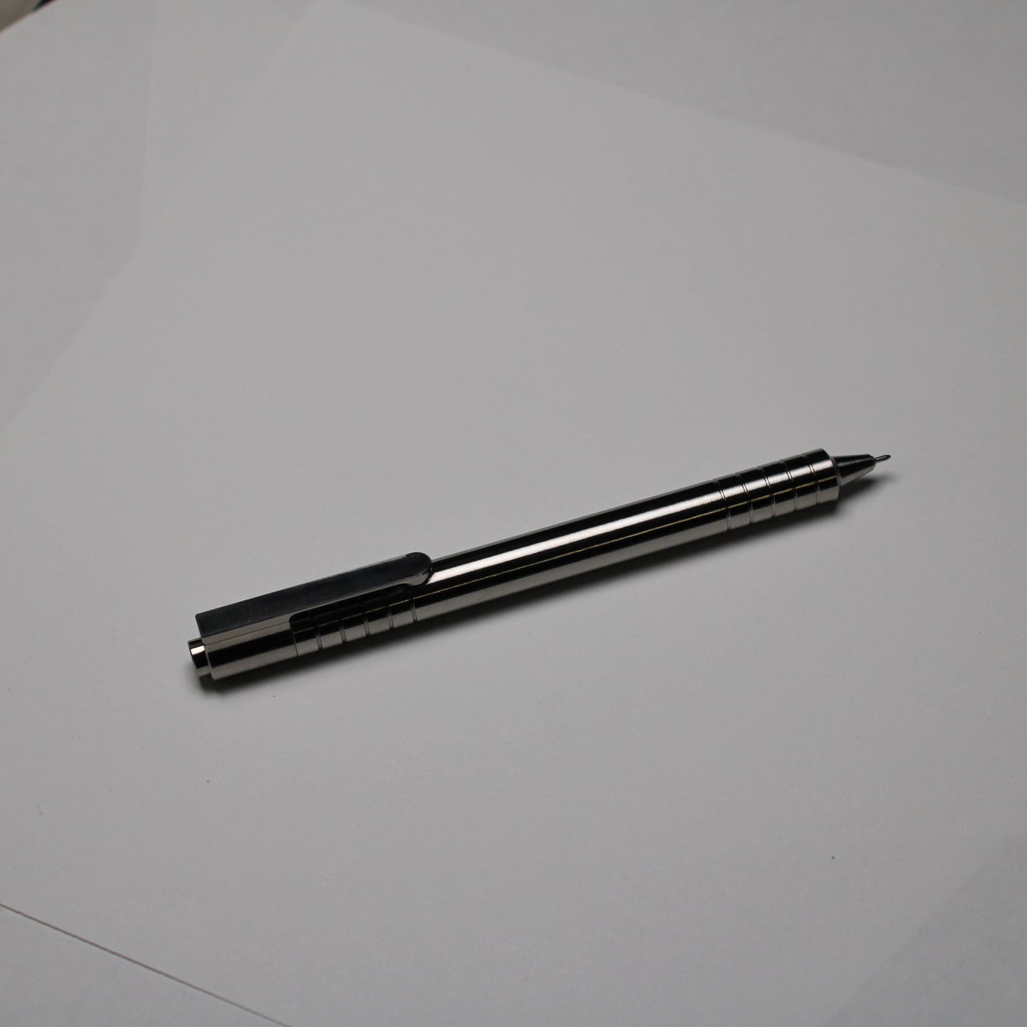 40 Click Clipped Pen - 6Al-4V Titanium - Step Nose -  Pentel EnerGel