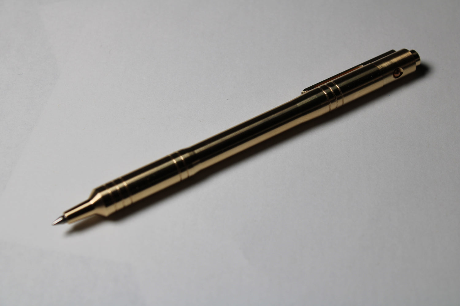 36 Click Pen With Clip - Step Nose - 464 Brass - Rollerball (Pilot G2)